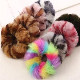 NEW Winter Warm Soft Faux Rabbit Fur Girls Women Elastic Hair Rope Bands Hair Accessories Children Rubber Band Headwear