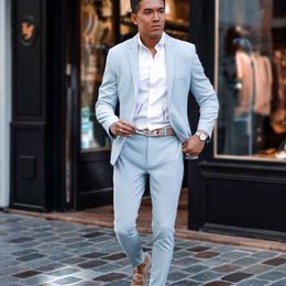 High Quality Notch Lapel Costume Homme Men Suits Slim Fit Tuxedo Wedding Groom Terno Masculino Blazer 2 Pieces (Jacket+Pant)
