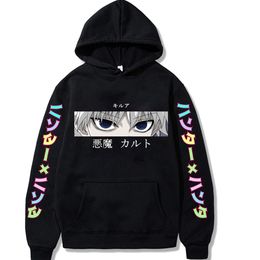 Felpe con cappuccio da uomo Hunter X Hunter Uomo Donna Pullover Felpe con cappuccio Felpe Killua Zoldyck Devil Eye Print Felpa con cappuccio Anime Streetwear Top