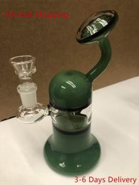 7.6 Inch 19CM Assorted Color Green Percolator Glass Water Bong Pipe Beaker Hookah Bongs