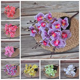 Artificial Flower Phalaenopsis Silk Flowers Simulation Butterfly Orchid Dancing Orchid Bouquet Ornaments Wedding Home Decor 9 Colours TD268