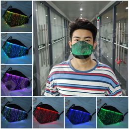 Halloween luminosos Máscara 7 cores em mudança Máscara Face de incandescência LED para Máscaras festa de Natal Festival Masquerade Rave crianças