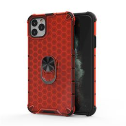 Honeycomb Car Holder Ring Case Built-in Kickstand Armor For iphone 12 11 Pro Max Samsung Galaxy Note 20 Ultra Note10 Plus A51 A31 A71 A70