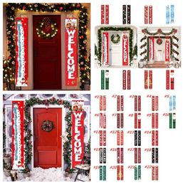 hot Christmas Couplet Door Banner Porch Sign Christmas decorations Porch Sign Decorative Family Party 22style 30pcs T2I51297
