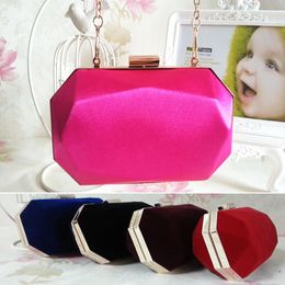 New-brand velour bag vintage style velvet clutch metal box handbag evening bags famous candy messenger - GH1