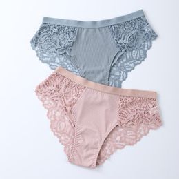 Women's Panties 3Pcs Sexy Panty Briefs Lace Comfort Lingerie Women Underwear Solid For Female Ladies Seamless Pantys Underpan294Z