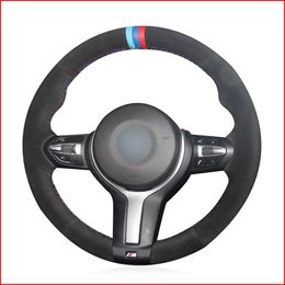 Black Suede Steering Wheel Cover for BMW M Sport F30 F31 F34 F10 F11 F07 F45 F46 F22 F23 M235i M240i
