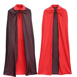 1.4m Halloween Cloak Cape Witch Wizard Cloaks Capes Black Red Vampire Cloak Cape Halloween Fancy Dress Costume Party Supplies DBC BH3956