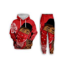 New Fashion Mens/Womens Blood Gang Funny 3D Print Hoodie+Pants S114