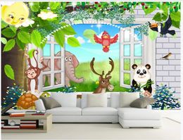 Custom photo wallpapers for walls 3d mural Big tree window scenery cartoon children room kids room background wall papers home decoration