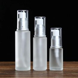 20ml 30ml 50ml frosted glass bottle,cosmetic packaging,lotion spray bottles,press pump glass bottles Fast Shipping SN1882