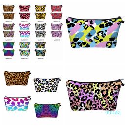 Designer- Leopard Printed Cosmetic Bag Travel Portable Digital Printing Makeup Handbag Purse Storage Bags Organiser Travel Pouch Wash Bags