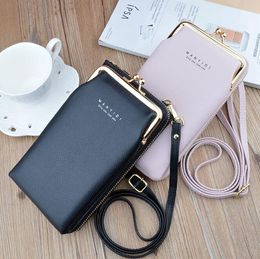 Women PU cellphone pouches Shoulder Pocket Wallet mobile phone bag Mix Colour