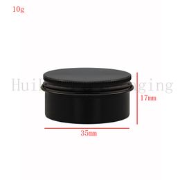 100pcs 10g Black Empty Aluminium Cream Jar Tin Cosmetic Lip Balm Containers Crafts Pot Bottle Screw Thread