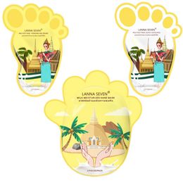 Thailand LANNA SEVEN Milk Aloe Hand Feet Mask Moisturizing Gloves Hand Film Exfoliator Foot Masks Skin Care