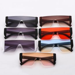 2020 New Fashion One Piece Lens Goggle Style Rimless Rider Sunglasses Oversize Design Windproof Side Wrap Eyewear