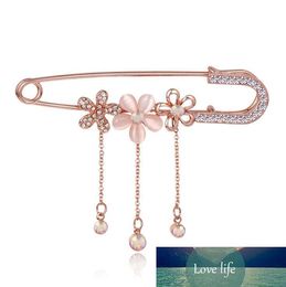 new Wholesale- Hijab Pins Rose Gold plated Safety Pin Brooch Fashion Luxury Rhinestone Men Brooches For Suit Scarves Corsage Sweater Collar