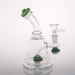 17cm Tall 14.4mm Joint Size Thick Glass Bongs Green Ball Type Recycle Philtre Glass Water Pipe with Bowl 2020 New Hot Sale Oil Rigs