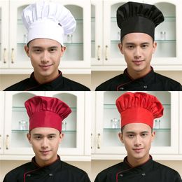 Мужчины Кухня Бейкер Elastic Hat Cooking Chef Регулируемый Hat Catering Кулинария Cap Полосатый Plain Шляпы Рабочая Cap плита шляпу