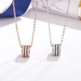 S925 sterling silver small waist necklace sterling silver small waist micro-inlaid spring pendant necklace female spring clavicle chain
