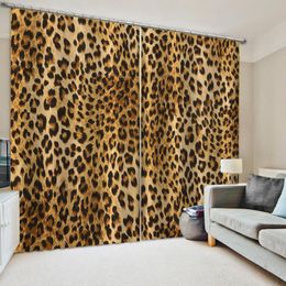 Photo brown tiger curtains 3D Window Curtains For Living Room Bedroom Decoration curtains