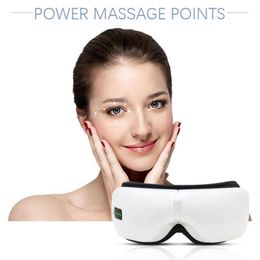 Eyes Care Wireless Rechargeable Bluetooth Foldable Eye Massager Infrared Heating Adjustable Air Pressure Vibration Massage