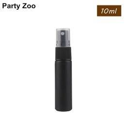 300 X Empty Black Plastic Spray Bottle 10ml Portable Upscale Matt Black Frosted Glass Spray Bottle Atomizer Packaging Containers