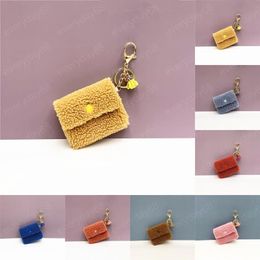 Creative Plush Purse Keychain Car Charm Keyring Wallet Bag Key Chain for Women Colorful Storage Bag Pendant Jewelry Christmas Gifts