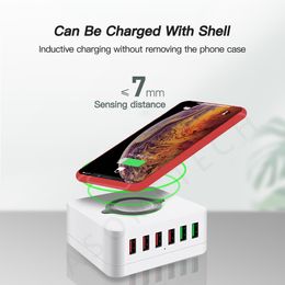 FreeShipping72W 6 Port Quick Charge 3.0 USB Charger Adapter Wireless Charger Charging Station Phone Charger For iPhone Samsung Huawei Xiaomi