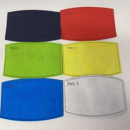 Colorful PM2.5 Filter For Mask Adult Mouth Mask Replaceable Filter Pad 5 Layers Activated Carbon Filter Insert Pads Designer Masks RRA3438
