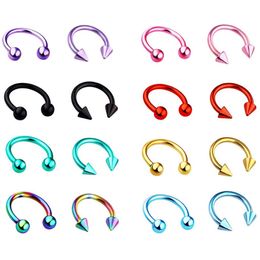 16G Horseshoe ring piercing surgical steel 316l titanium septum ear nose lip tragus Body Jewellery