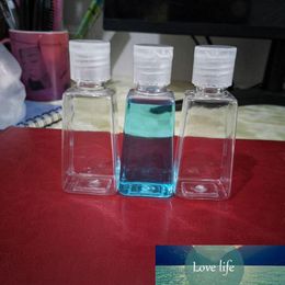 60ml Empty hand sanitizer PET Plastic Bottle with flip cap trapezoid shape bottle for makeup fluid disinfectant liquid