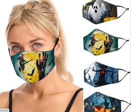 Halloween face masks 3D print adjustable cotton fashion cute breathable washable reusable face mask by dhl