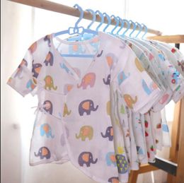 Newborn Baby Clothes Muslin Cotton Infant Girls Rompers Thin Kimono Jumpsuits Cartoon Boy Robe Sleepwear Butterfly Gown Summer Clothing 5756