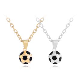 Wholesale-European and American popular football model pendant necklace gold and silver two colors optional men women