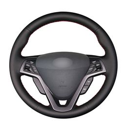 Black PU Artificial Leather Car Steering Wheel Cover for Hyundai Veloster 2011 2013 2012 2014 2015 2016 2017 2018