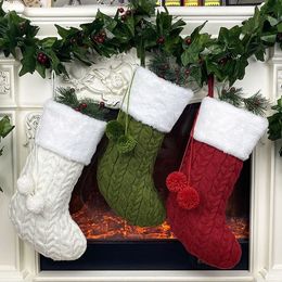 new Christmas decorations gift bag Christma knitted socks cute Christmas stockings pendant Party Supplies 3style T2I51328