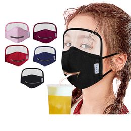 DHL zipper face mask with eye shield anti dust washable kids face mask portable drink mouth mask 5 Colour children party masks