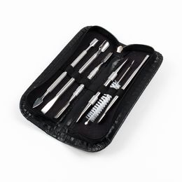 dab tool Kits Wax Set Leather box Packaging Atomizer Titanium Smoking Nail Dabber For dry herb accessories