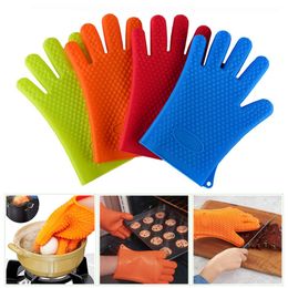 New Silicone Oven Kitchen Glove Heat Resistant Thick Cooking BBQ Grill Glove Oven Mitts Kitchen Gadgets Kitchen Accessories