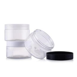 150pcs/lot 100g Empty PET Bottle 100ml Transparent Plastic Container Cream Jar LX2855