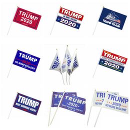 -Площадь рука флаг 14 * 21 см Размахивая баннеры декоративные флаги США президент для Дональда Трамп