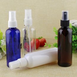 100ml X 30 empty brown white plastic liquid Bottle with sprayer pump , PET Cosmetic Packaging bottle ,100cc mist spray container