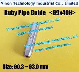 Electrode Tube Guide Ø0.3-Ø3.0mm (D9x40H) Stainless Steel Case+Ruby Insert. edm Drill Pipe Guide for Small Hole EDM Machine, EDM Ruby Guide