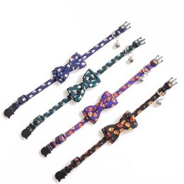 new Halloween Pet collar Pumpkin ghost series cat collar bow dog collar Dog Supplies Halloween decorations T2I51531