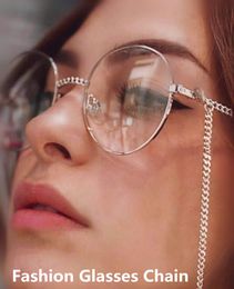 hot detachable fashion female letter designed sunglasses chain quality medium thickness gold silver Colour metal chain antislip holder