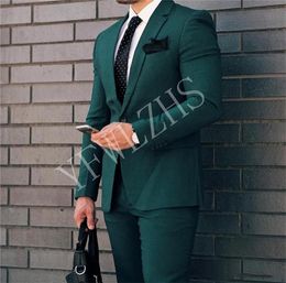 Handsome One Button Groomsmen Notch Lapel Groom Tuxedos Man's Suits Wedding/Prom/Dinner Best Man Blazer(Jacket+Pants+Tie) K213