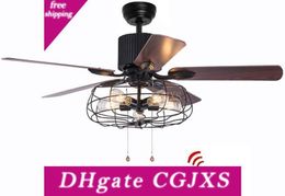 52 Inch Retro Industrial Ceiling Fan with Light 5 Wood Reversible Blade Chandelier Fan Remote Control Iron Cage Pendant Light Fan for Living 52 Inch Retro Industrial Ceiling Fan with Light 5 Wood Reversible Blade Chandelier Fan Remote Control Iron Cage Pendant Light Fan for Living