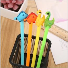 Cartoon Creative Dinosaur Gel Pen Kawaii Promotional Gift Silicone Stationery Pen Student School Office Supply fast ship