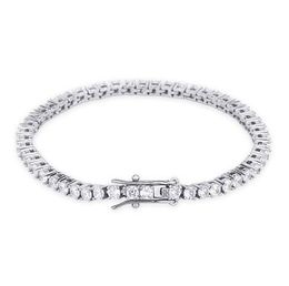 1Row 3mm 5mm 7inch 8inch Iced 925 Silver Tennis Bracelet with Triple Lock Micro Pave CZ Cubic Zirconia Hiphop Bracelets